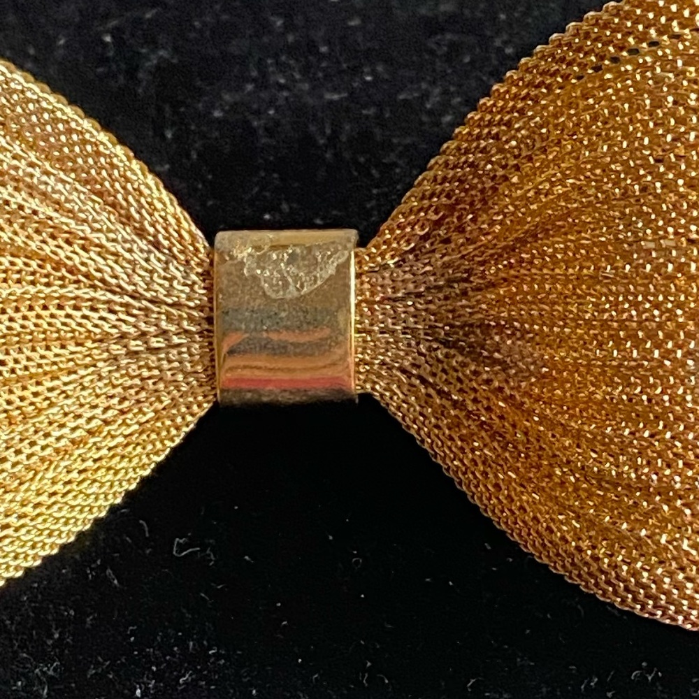 Vintage Large Gold Mesh Bow Barrette - Picture 4 of 10